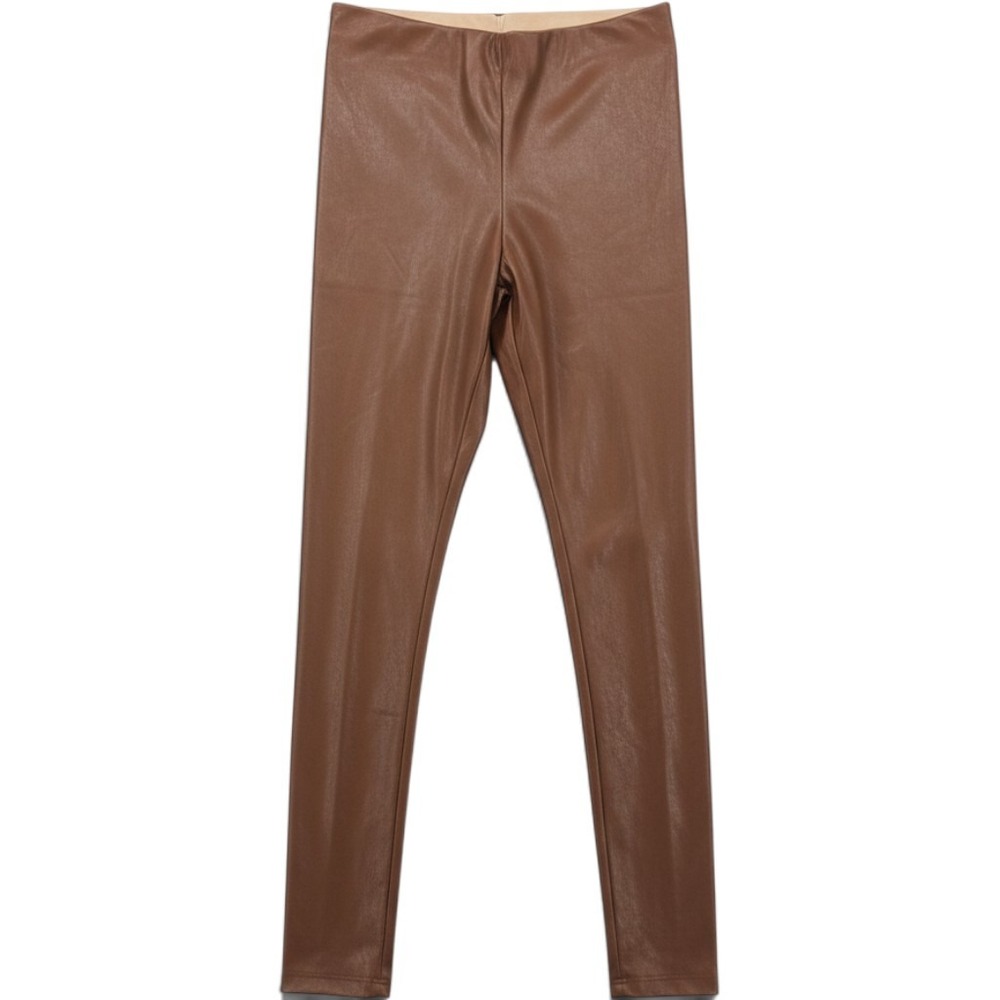 Commando Legging Womens Large SLG06 Cocoa Brown Faux Leather NEW